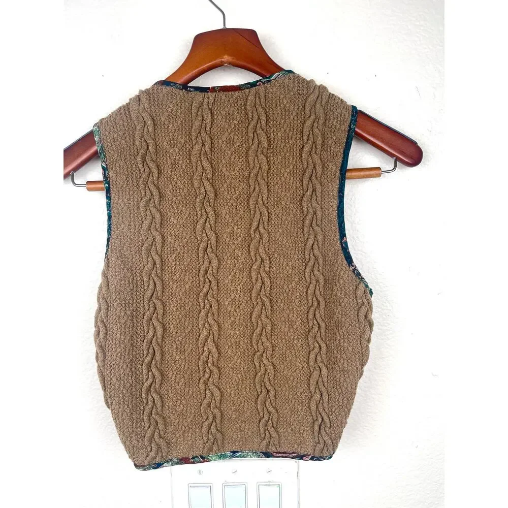 Womens‎ Vest Sz S Linen Embroidered Fairy Grunge Cottage Renaissance Boho Whimsy - Picture 5 of 6